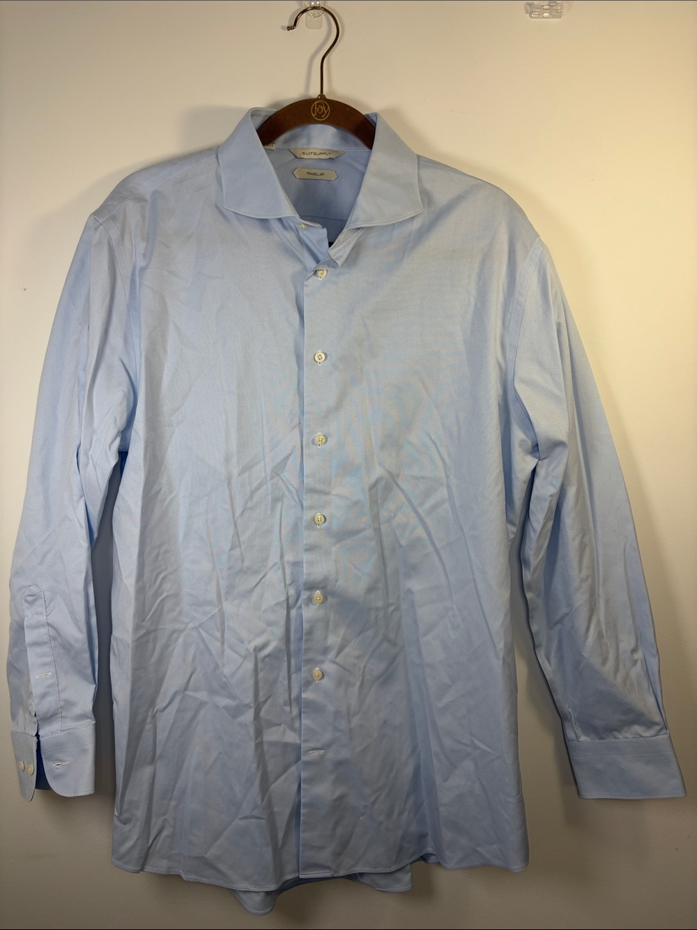 Men's Suitsupply Traveller Extra Slim Fit Blue Dress Shirt - 43/17 -